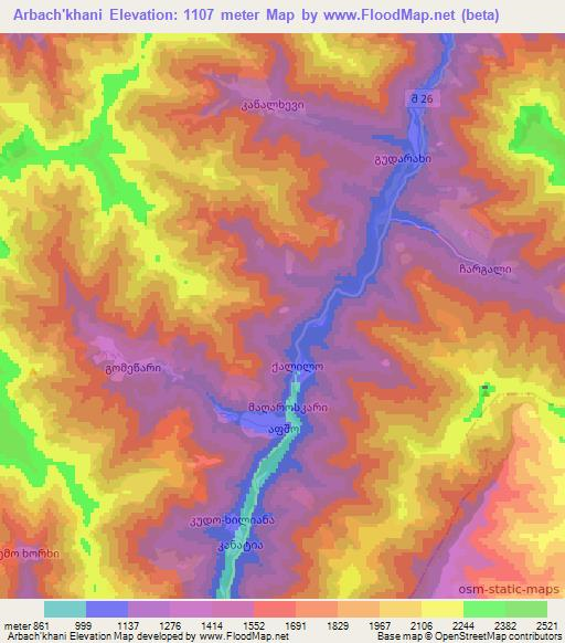 Arbach'khani,Georgia Elevation Map
