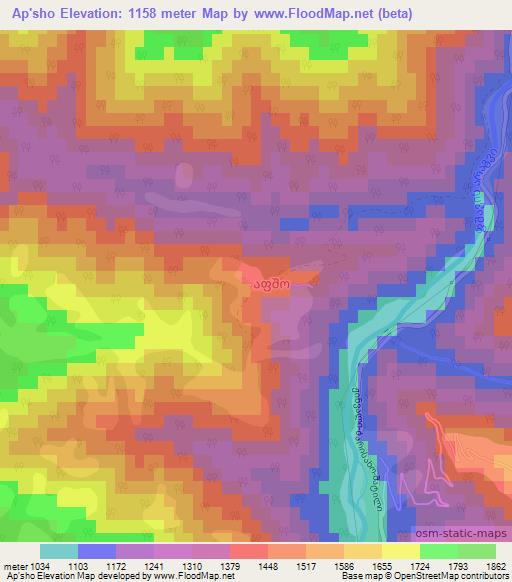 Ap'sho,Georgia Elevation Map