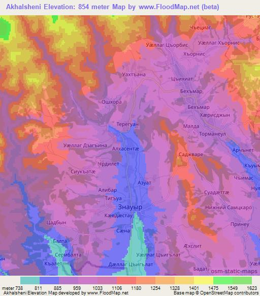 Akhalsheni,Georgia Elevation Map
