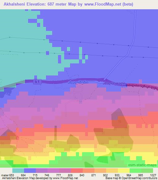 Akhalsheni,Georgia Elevation Map