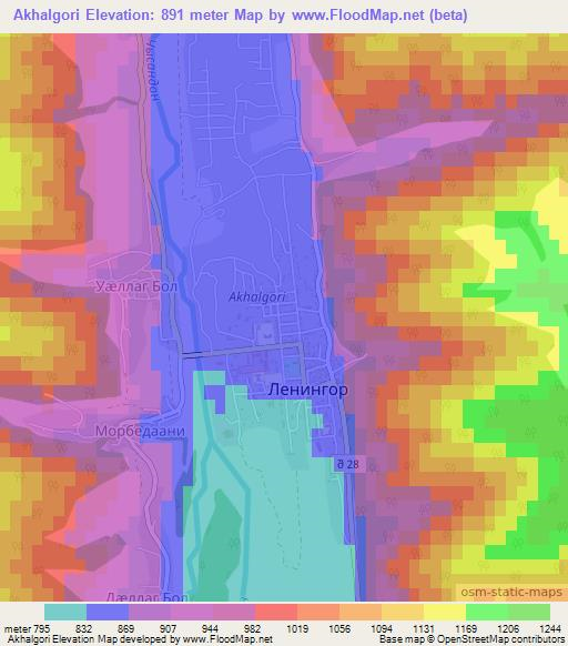 Akhalgori,Georgia Elevation Map
