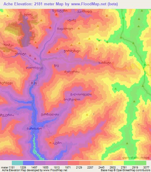 Ache,Georgia Elevation Map