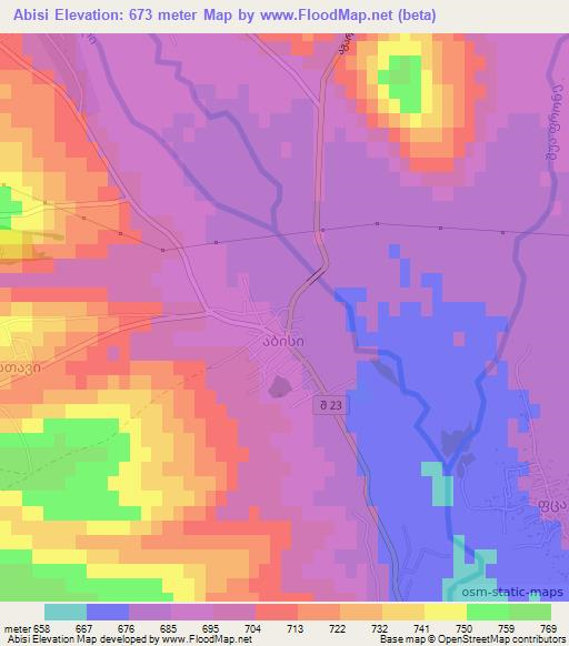 Abisi,Georgia Elevation Map