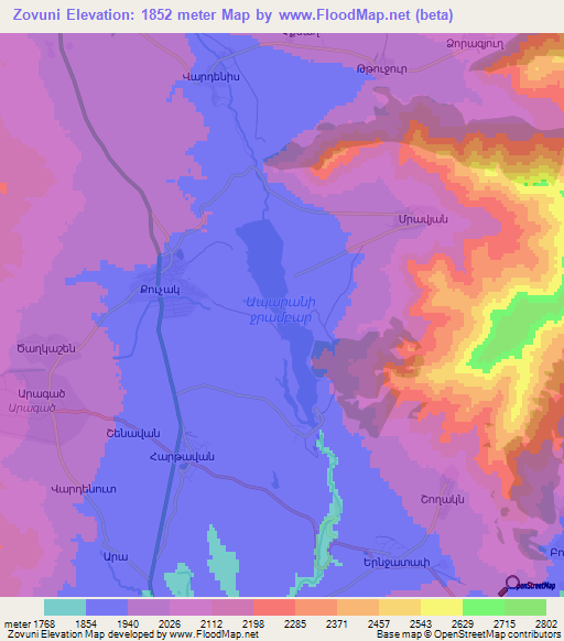 Zovuni,Armenia Elevation Map