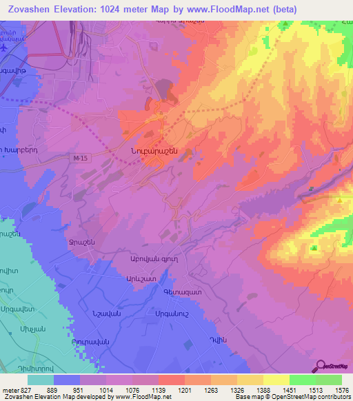 Zovashen,Armenia Elevation Map