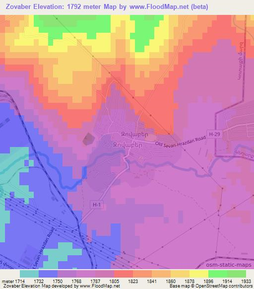 Zovaber,Armenia Elevation Map