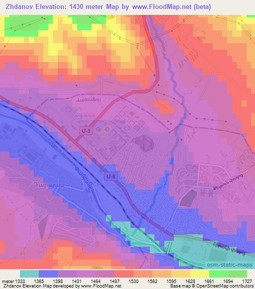Zhdanov,Armenia Elevation Map