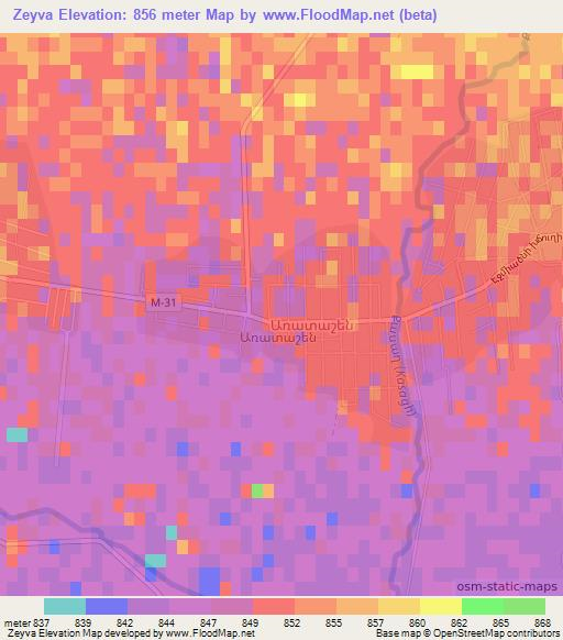 Zeyva,Armenia Elevation Map