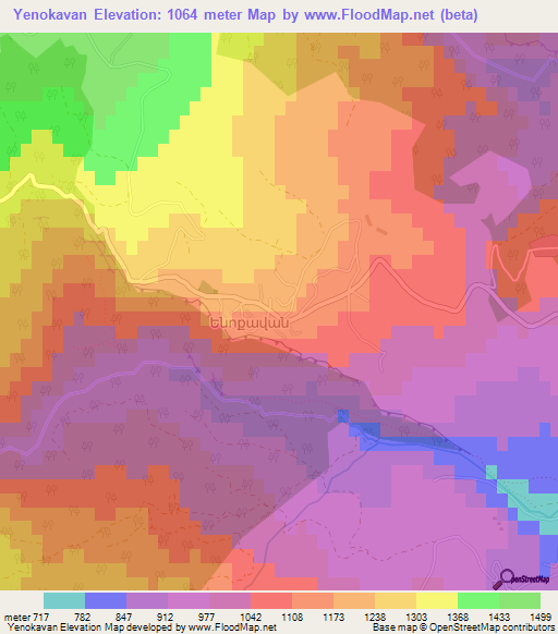 Yenokavan,Armenia Elevation Map