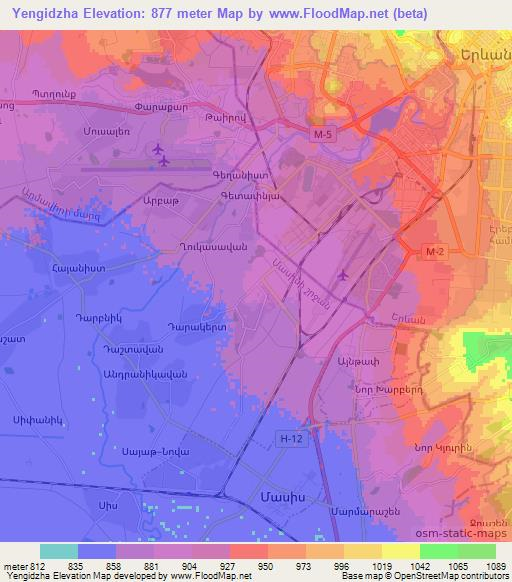 Yengidzha,Armenia Elevation Map