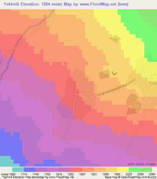 Yekhnik,Armenia Elevation Map