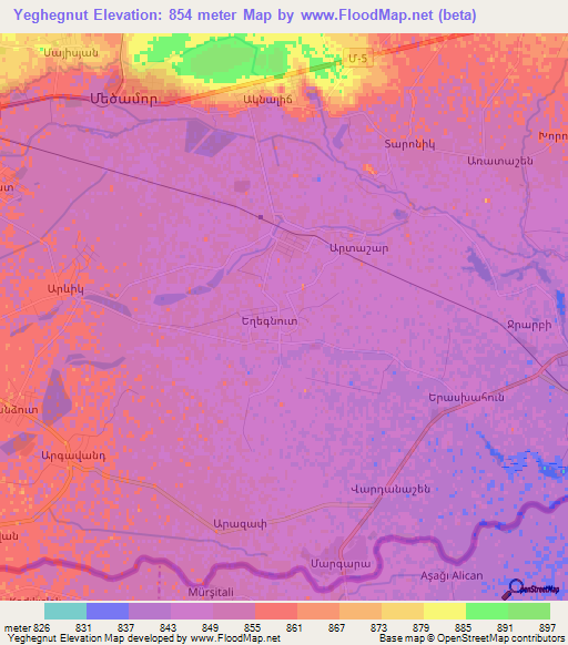 Yeghegnut,Armenia Elevation Map