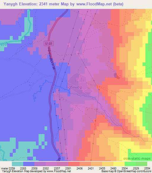 Yanygh,Armenia Elevation Map