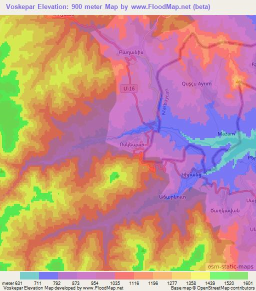 Voskepar,Armenia Elevation Map