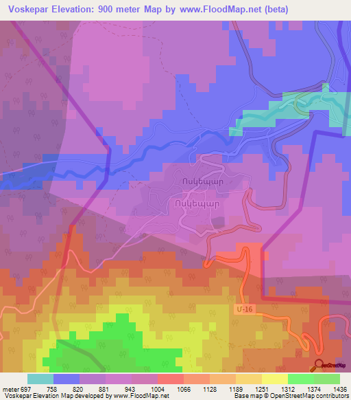 Voskepar,Armenia Elevation Map