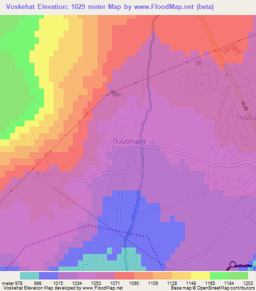 Voskehat,Armenia Elevation Map