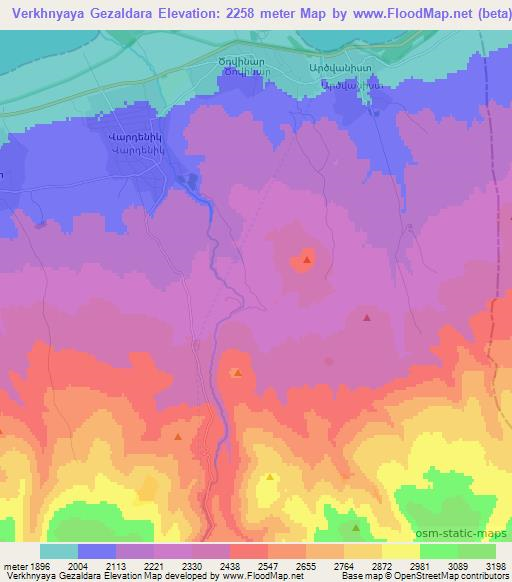 Verkhnyaya Gezaldara,Armenia Elevation Map