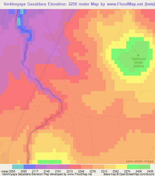 Verkhnyaya Gezaldara,Armenia Elevation Map