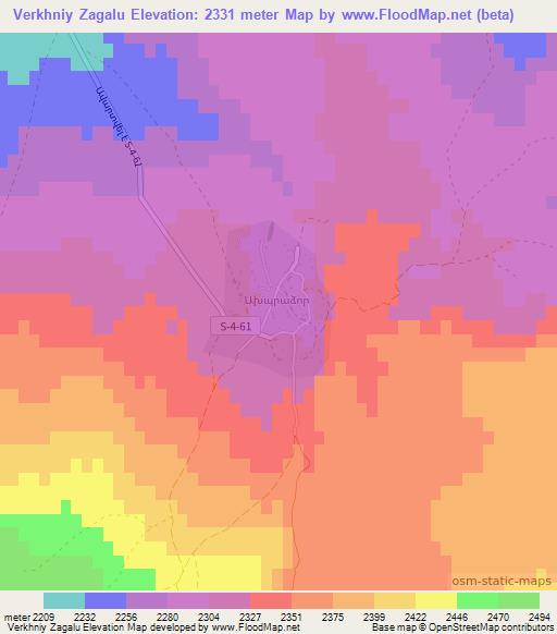 Verkhniy Zagalu,Armenia Elevation Map