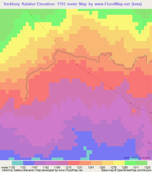 Verkhniy Kalakut,Armenia Elevation Map