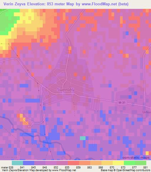 Verin Zeyva,Armenia Elevation Map
