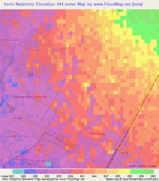 Verin Nedzhirlu,Armenia Elevation Map