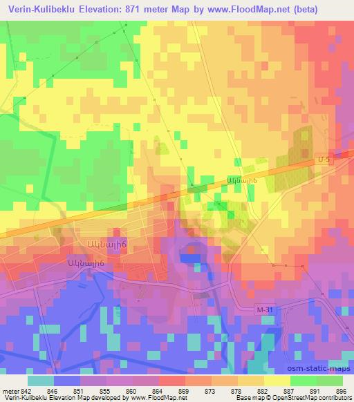 Verin-Kulibeklu,Armenia Elevation Map