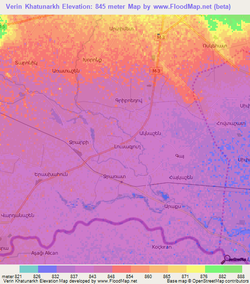 Verin Khatunarkh,Armenia Elevation Map