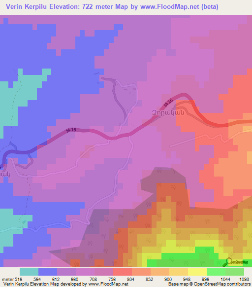 Verin Kerpilu,Armenia Elevation Map