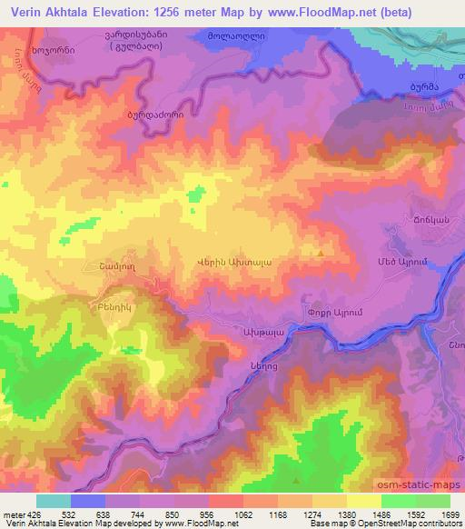 Verin Akhtala,Armenia Elevation Map