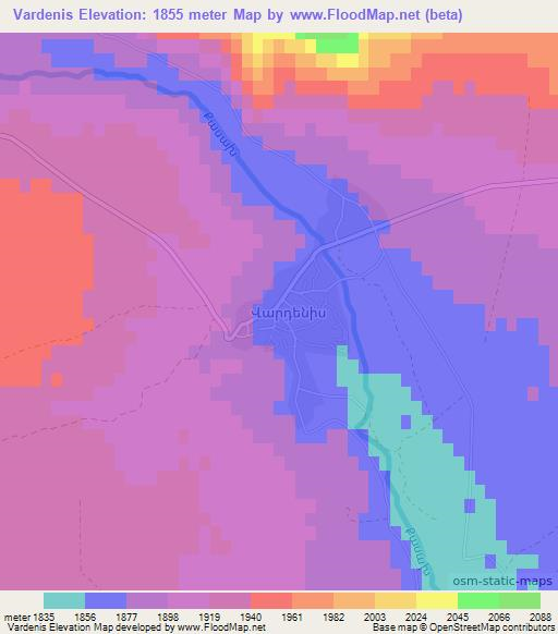 Vardenis,Armenia Elevation Map