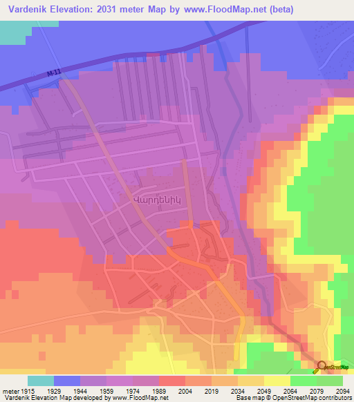 Vardenik,Armenia Elevation Map
