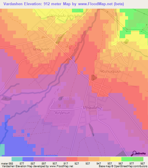 Vardashen,Armenia Elevation Map