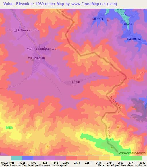 Vahan,Armenia Elevation Map