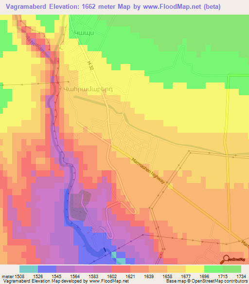 Vagramaberd,Armenia Elevation Map