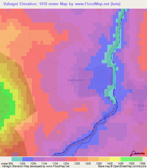 Vahagni,Armenia Elevation Map
