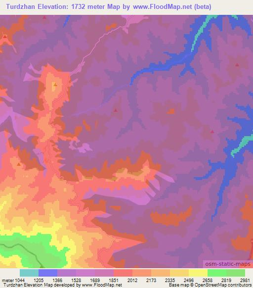 Turdzhan,Armenia Elevation Map