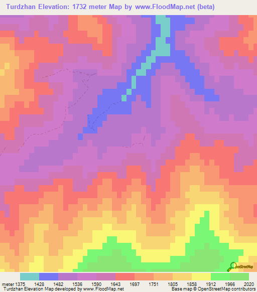 Turdzhan,Armenia Elevation Map