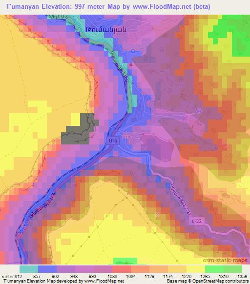 T'umanyan,Armenia Elevation Map