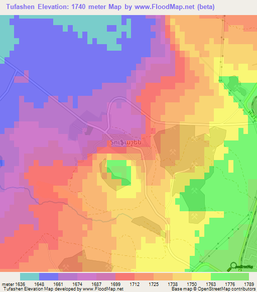 Tufashen,Armenia Elevation Map