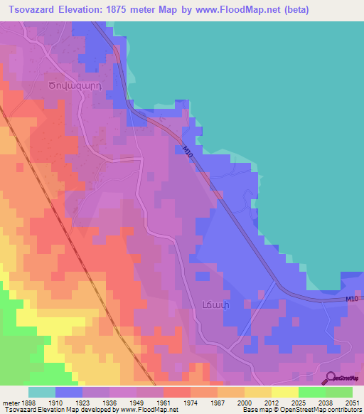Tsovazard,Armenia Elevation Map
