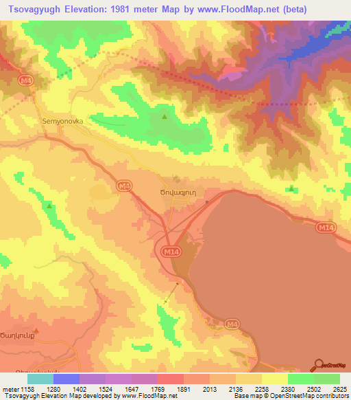 Tsovagyugh,Armenia Elevation Map