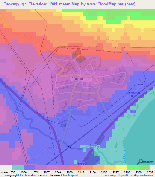 Tsovagyugh,Armenia Elevation Map