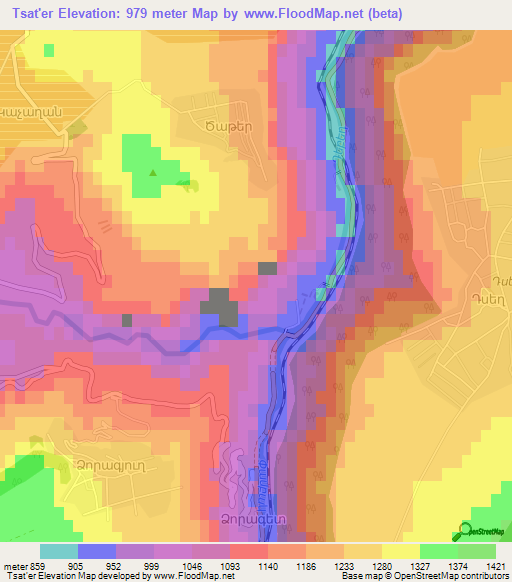 Tsat'er,Armenia Elevation Map