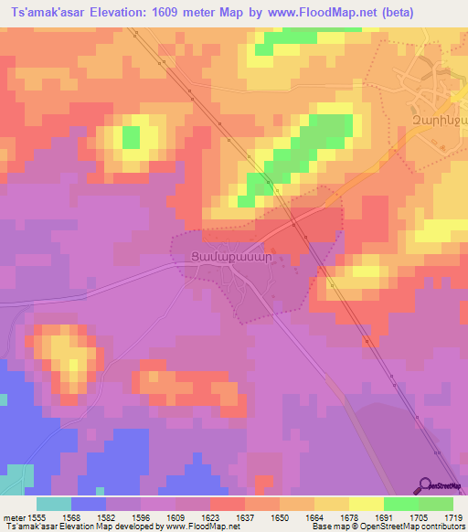 Ts'amak'asar,Armenia Elevation Map