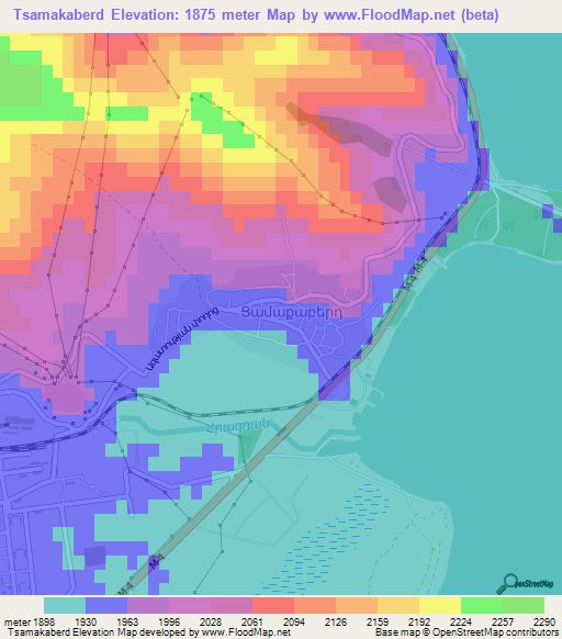 Tsamakaberd,Armenia Elevation Map