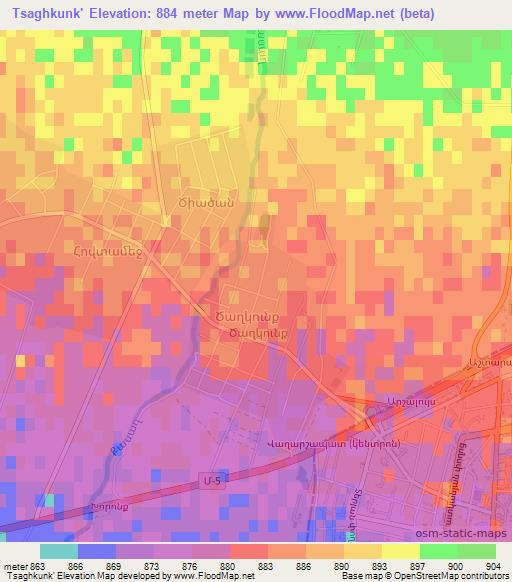 Tsaghkunk',Armenia Elevation Map
