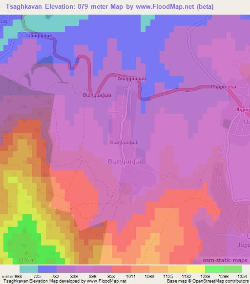 Tsaghkavan,Armenia Elevation Map