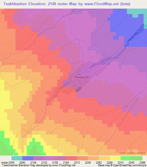 Tsakhkashen,Armenia Elevation Map