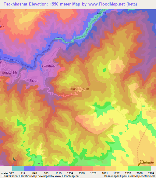 Tsakhkashat,Armenia Elevation Map